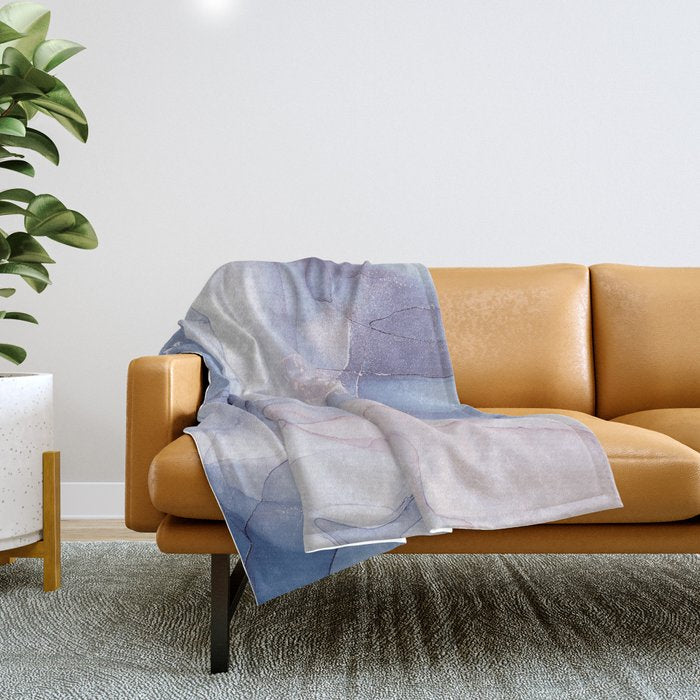 Abstract Blue Pink Purple Art Print By LandSartprints Throw Blanket Gallery Image 1