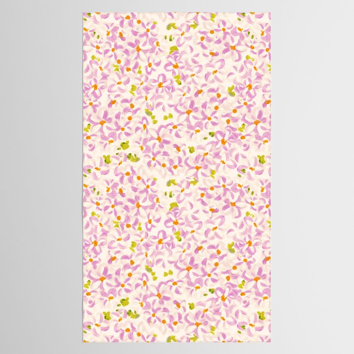 Pink brush stroke flowers Tablecloth Gallery Image 2