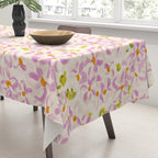 Pink brush stroke flowers Tablecloth Gallery Image 3