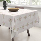 Delicate floral bouquets with vertical stripes - Pink and moss green pattern Tablecloth Gallery Image 3
