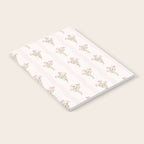 Delicate floral bouquets with vertical stripes - Pink and moss green pattern Notebook Gallery Image 2