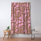 Midcentury Modern Loops Pattern 3 Inspired by PANTONE 17 1230 Color of the Year Mocha Mousse Window Curtain Gallery Image 5