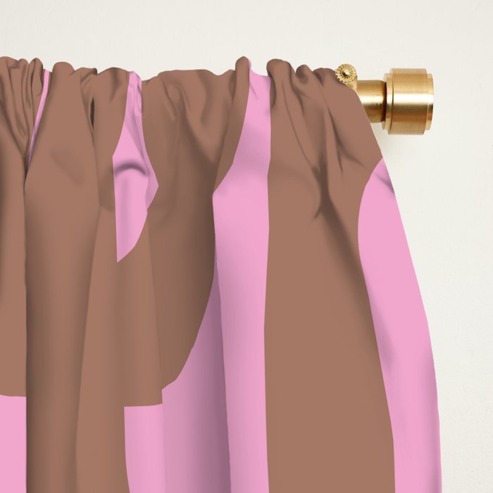 Midcentury Modern Loops Pattern 3 Inspired by PANTONE 17 1230 Color of the Year Mocha Mousse Window Curtain Gallery Image 2