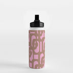 Midcentury Modern Loops Pattern 3 Inspired by PANTONE 17 1230 Color of the Year Mocha Mousse Water Bottle Gallery Image 2
