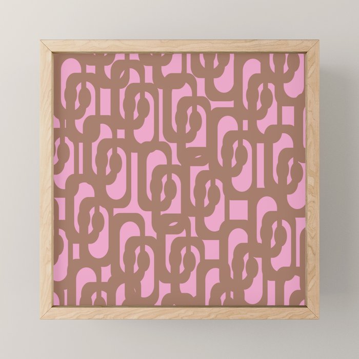 Midcentury Modern Loops Pattern 3 Inspired by PANTONE 17 1230 Color of the Year Mocha Mousse Mini Art Print Gallery Image 1