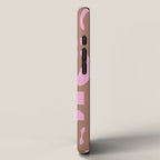Midcentury Modern Loops Pattern 3 Inspired by PANTONE 17 1230 Color of the Year Mocha Mousse iPhone Case Gallery Image 2