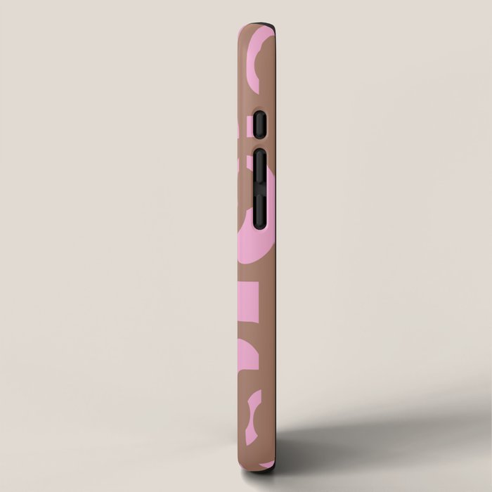 Midcentury Modern Loops Pattern 3 Inspired by PANTONE 17 1230 Color of the Year Mocha Mousse iPhone Case Gallery Image 2