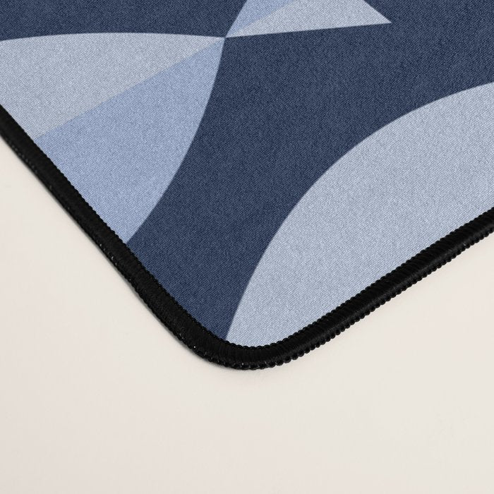 Sleepy Light Blue Fish in a Nautical Navy Blue Sea Desk Mat Gallery Image 4