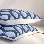 Sleepy Light Blue Fish in a Nautical Navy Blue Sea Pillow Sham Gallery Image 3