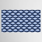 Sleepy Light Blue Fish in a Nautical Navy Blue Sea Tablecloth Gallery Image 2