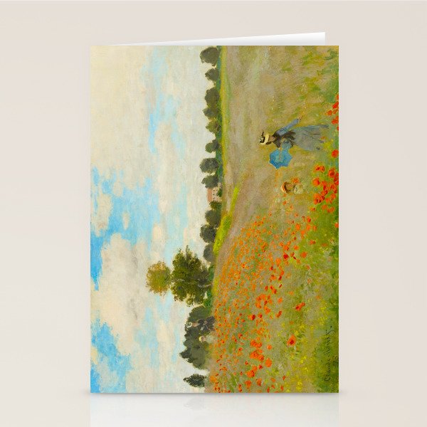 Claude Monet Impressionist Landscape Oil Painting Poppy Field Stationery Card Gallery Image 1