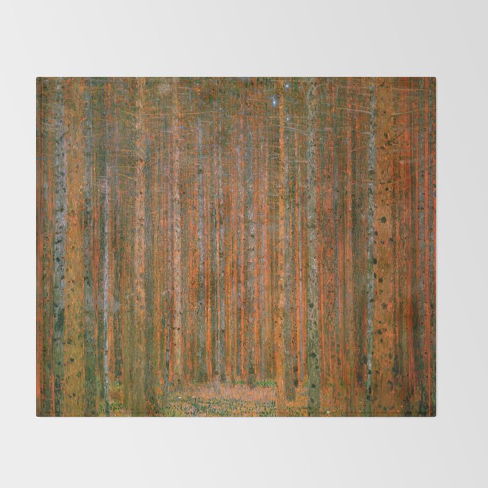 Gustav Klimt "Fir Forest" Throw Blanket Gallery Image 2