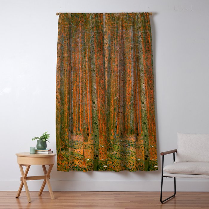 Gustav Klimt "Fir Forest" Window Curtain Gallery Image 1