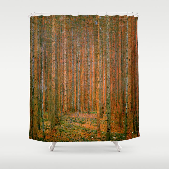 Gustav Klimt "Fir Forest" Shower Curtain Gallery Image 1