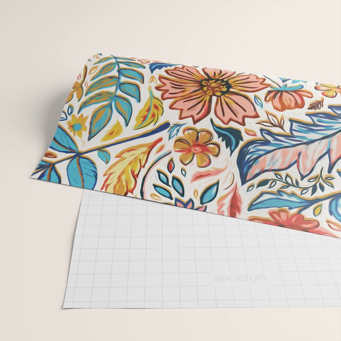 Vivid Colorful Art Nouveau Floral Wrapping Paper Gallery Image 2