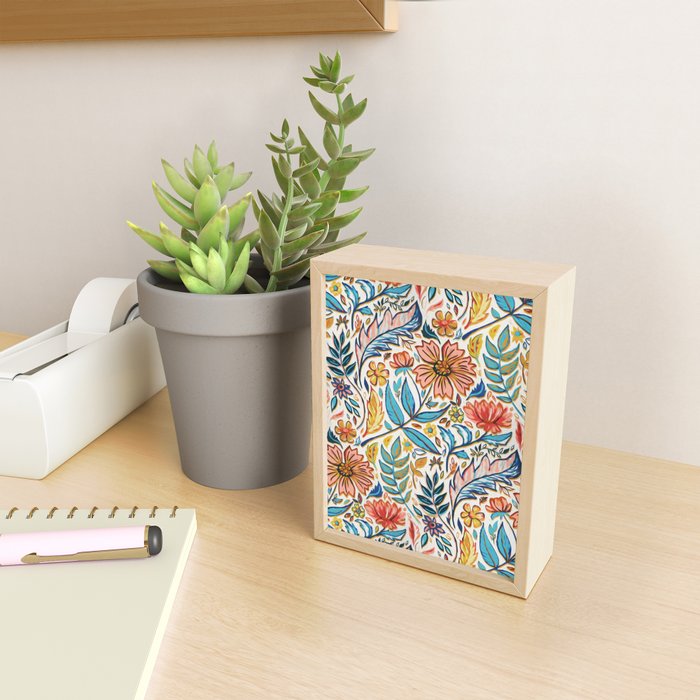 Vivid Colorful Art Nouveau Floral Mini Art Print Gallery Image 2
