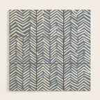 Abstract Herringbone Pattern, Rustic, Blue and White Wood Wall Art Gallery Image 1