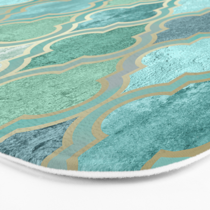 Moroccan Teal Green Bath Mat Gallery Image 3