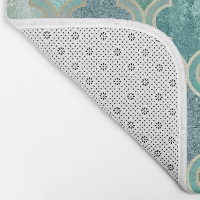 Moroccan Teal Green Bath Mat Gallery Image 2