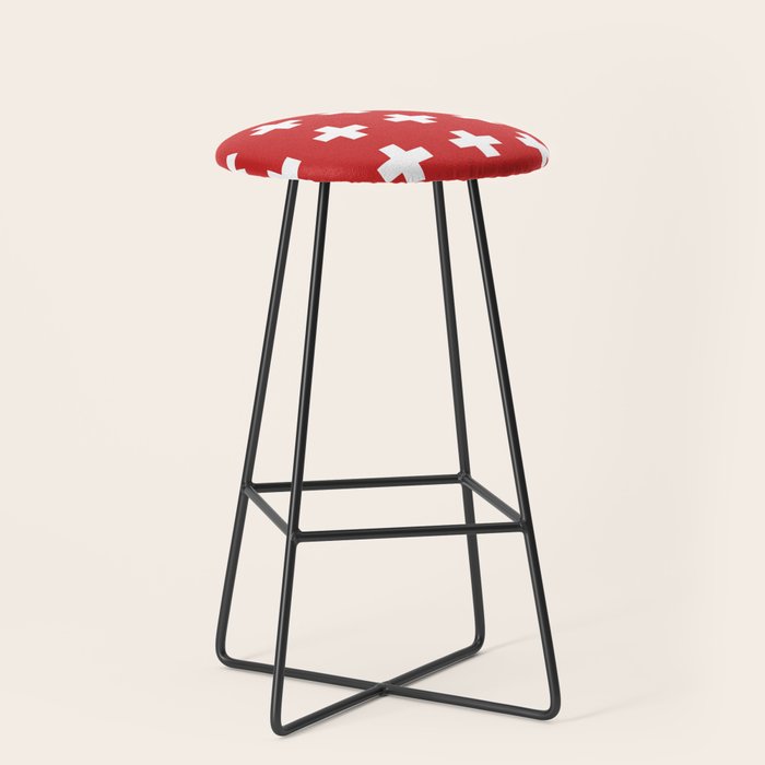 Swiss Cross Red Stool Gallery Image 1