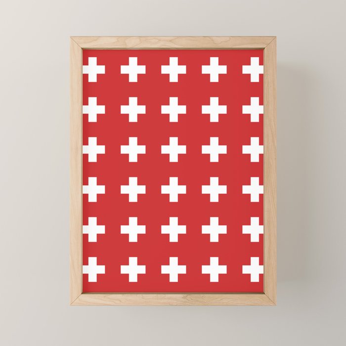 Swiss Cross Red Mini Art Print Gallery Image 1
