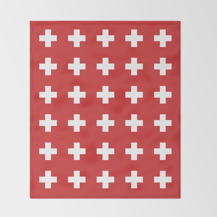 Swiss Cross Red Throw Blanket Gallery Image 2