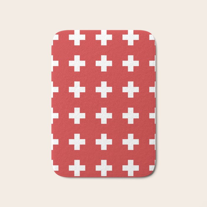 Swiss Cross Red Bath Mat Gallery Image 1