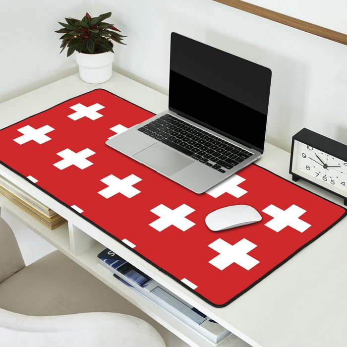 Swiss Cross Red Desk Mat Gallery Image 2