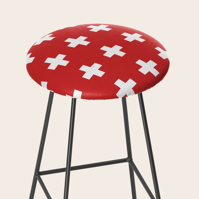 Swiss Cross Red Stool Gallery Image 2