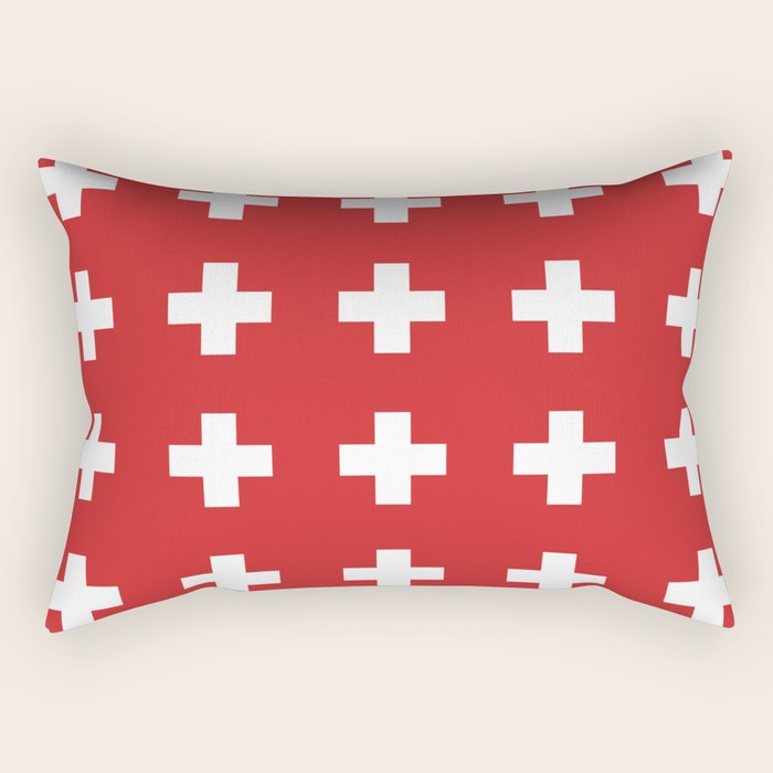 Swiss Cross Red Rectangular Pillow Gallery Image 2