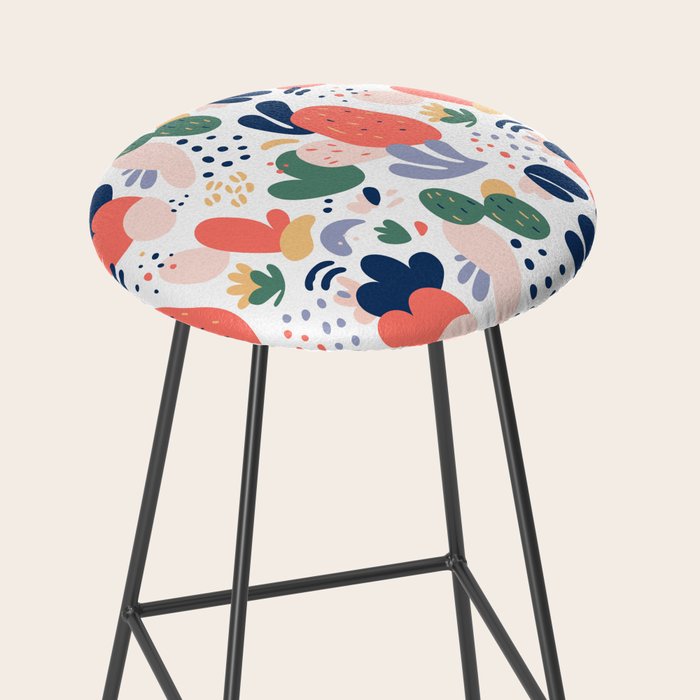 Abstract organic nature art pattern Stool Gallery Image 2