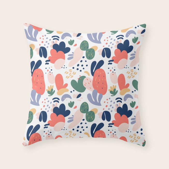 Abstract organic nature art pattern Throw Pillow Gallery Image 6