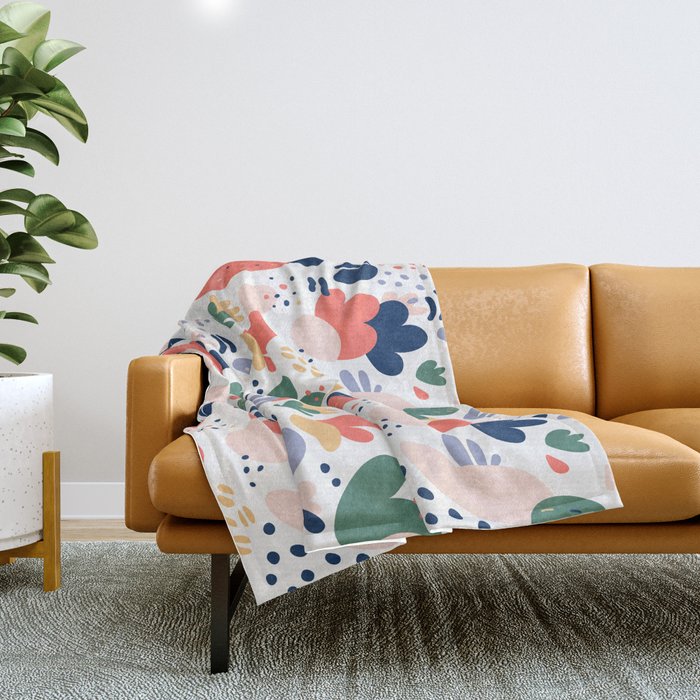 Abstract organic nature art pattern Throw Blanket Gallery Image 1