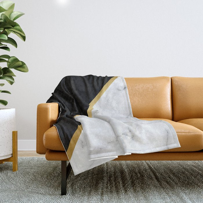 Marble, Stone, Color Block, Minimalist Art Throw Blanket Gallery Image 1