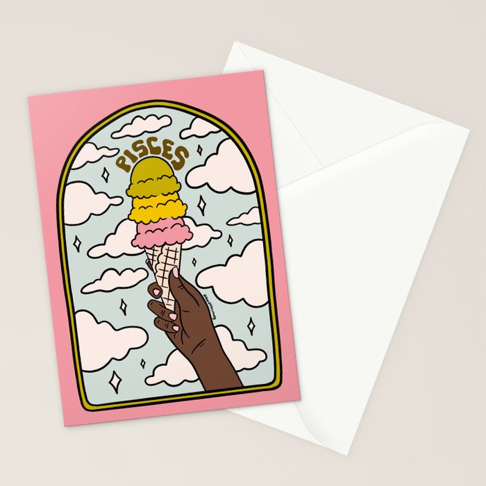 Pisces Ice cream Stationery Card Gallery Image 2