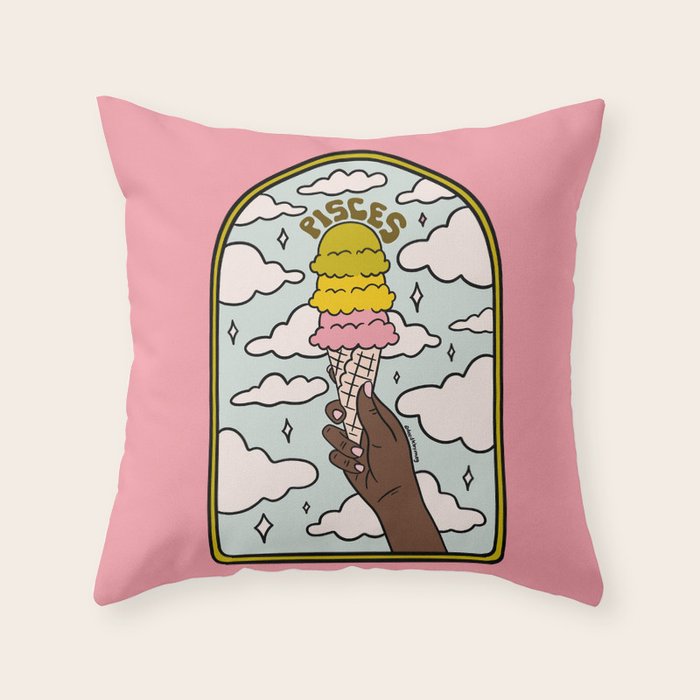 Pisces Ice cream Throw Pillow Gallery Image 6
