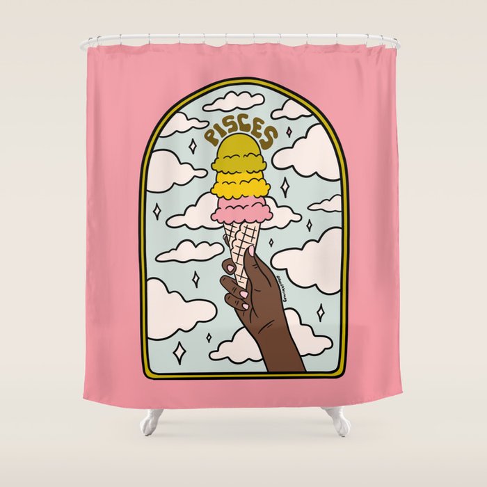 Pisces Ice cream Shower Curtain Gallery Image 1