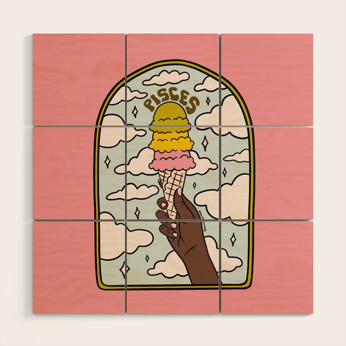 Pisces Ice cream Wood Wall Art Gallery Image 1