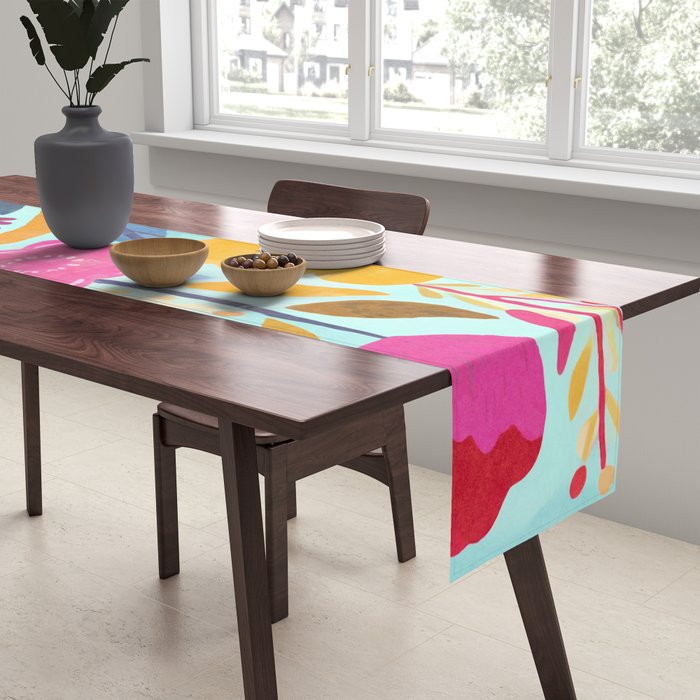 Happy Summer Groovy Flower Meadow Table Runner Gallery Image 2