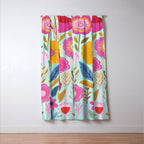 Happy Summer Groovy Flower Meadow Window Curtain Gallery Image 3