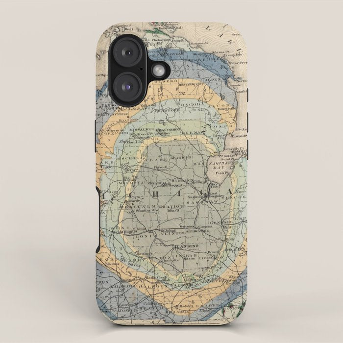 Vintage Michigan Geology Map (1873) iPhone Case Gallery Image 1