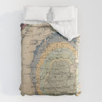 Vintage Michigan Geology Map (1873) Duvet Cover Gallery Image 6