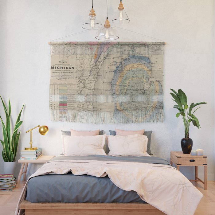 Vintage Michigan Geology Map (1873) Wall Hanging Gallery Image 2