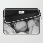 Baseballs Black & White Graphic Illustration Design Laptop Sleeve Gallery Image 2