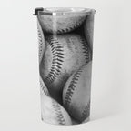 Baseballs Black & White Graphic Illustration Design Travel Mug Gallery Image 3