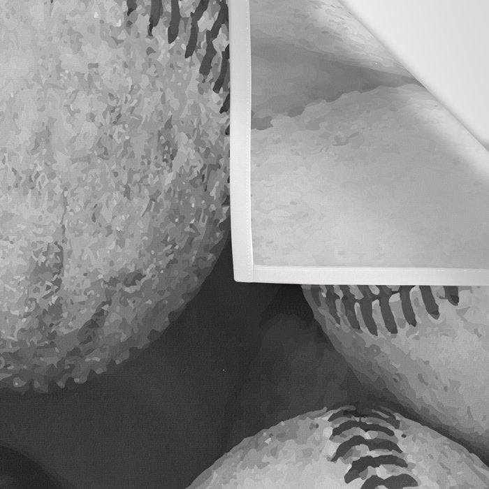 Baseballs Black & White Graphic Illustration Design Wall Tapestry Gallery Image 3