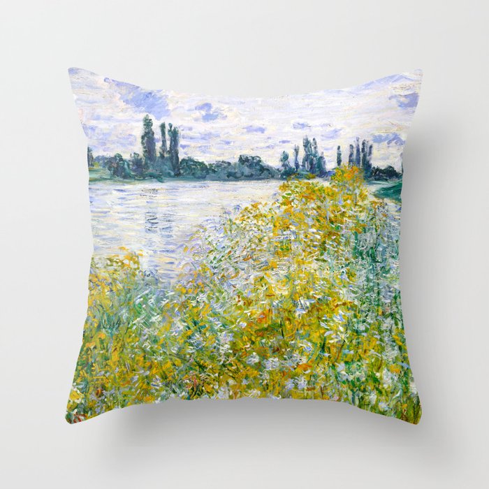 IÌle aux Fleurs near VeÌtheuil (1880) by Claude Monet Throw Pillow Gallery Image 6