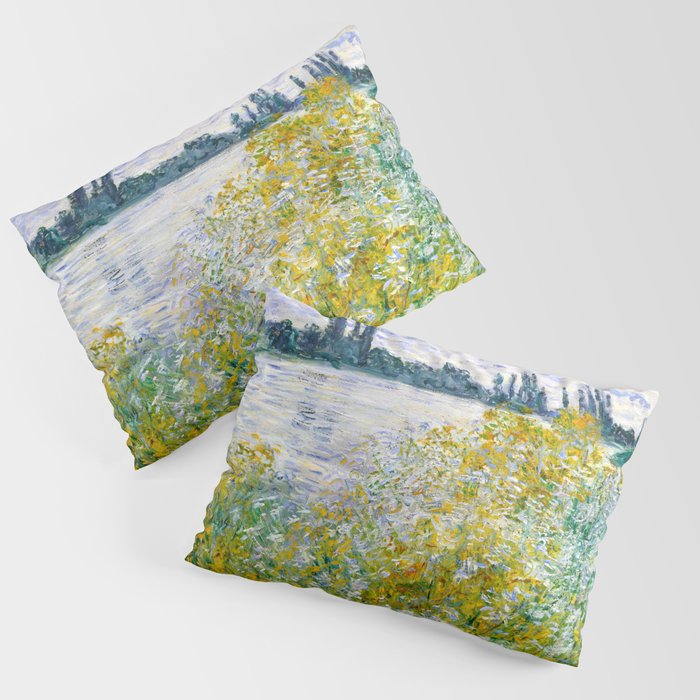 IÌle aux Fleurs near VeÌtheuil (1880) by Claude Monet Pillow Sham Gallery Image 1