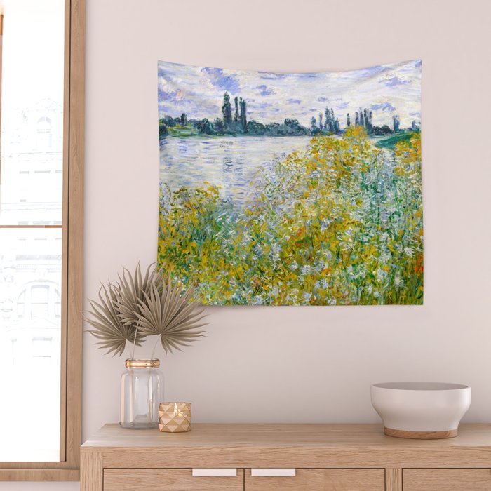IÌle aux Fleurs near VeÌtheuil (1880) by Claude Monet Wall Tapestry Gallery Image 2