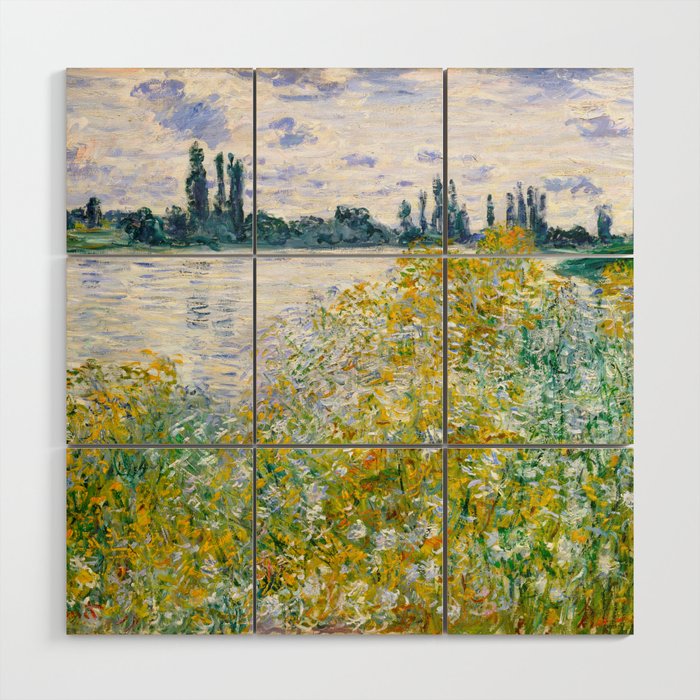 IÌle aux Fleurs near VeÌtheuil (1880) by Claude Monet Wood Wall Art Gallery Image 1